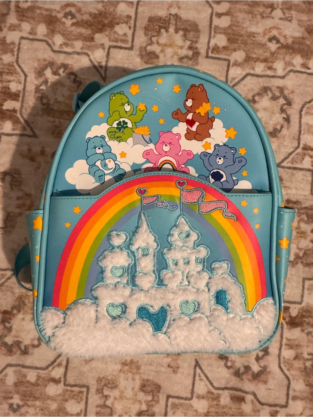 Care Bears Blue Rainbow Castle mini Backpack